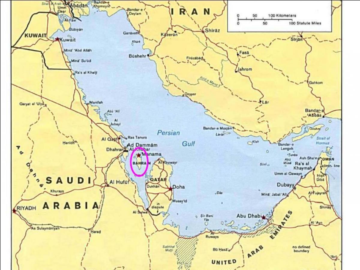 kaart Bahreini saar 