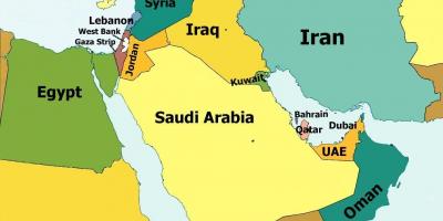 Kaart Bahreinis ja ümberkaudsed riigid