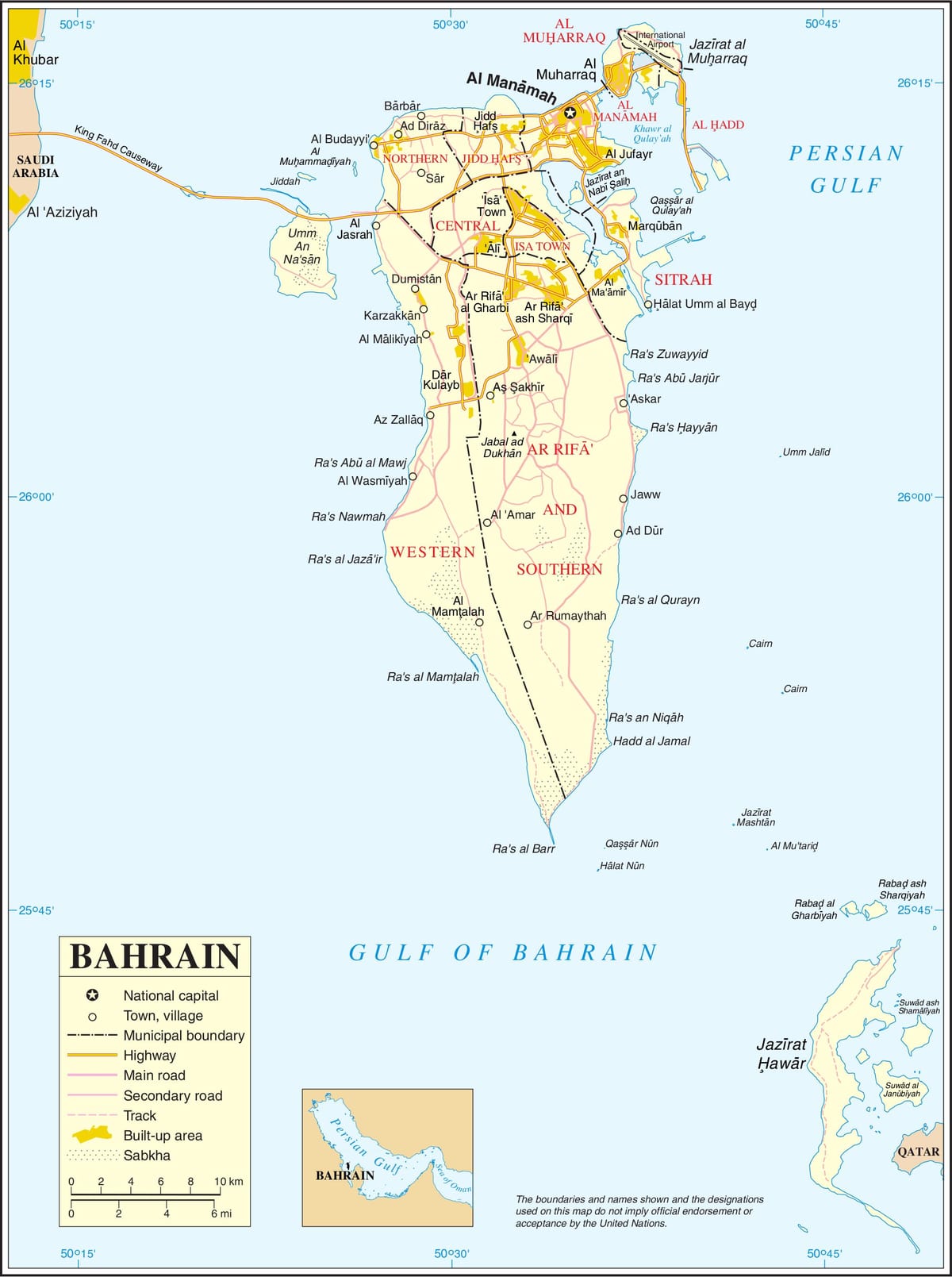 Bahreini poliitiline kaart